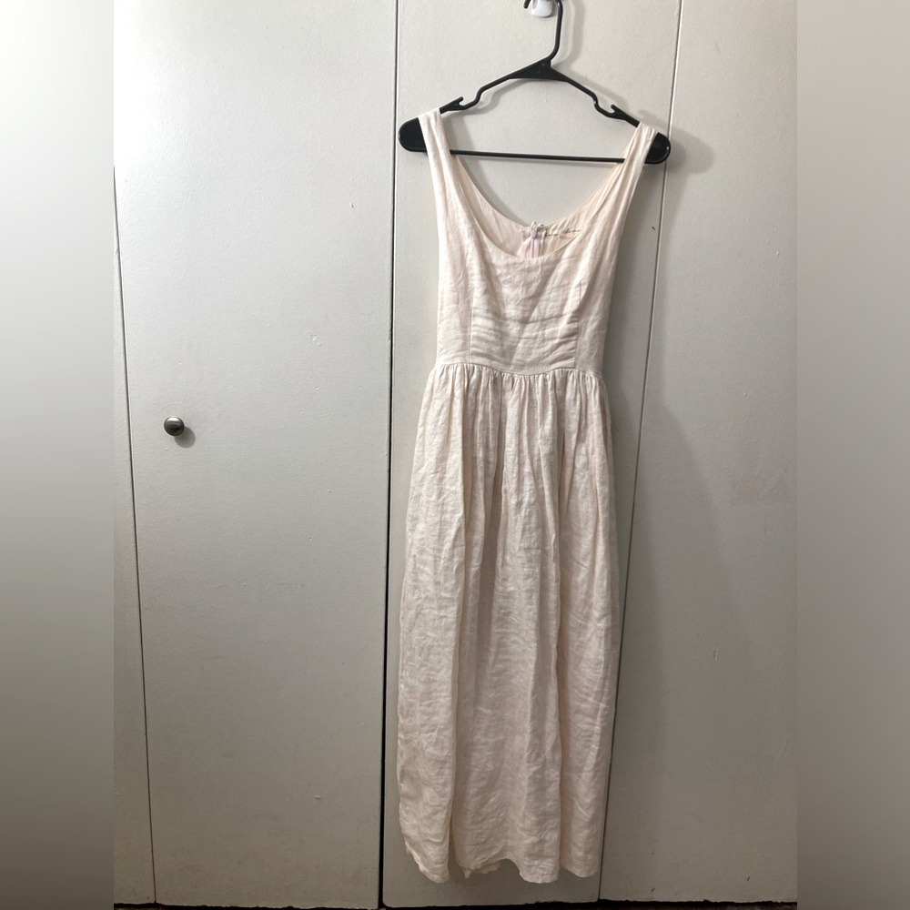 Sleeveless White Midi Dress - Lightweight Summer Dress